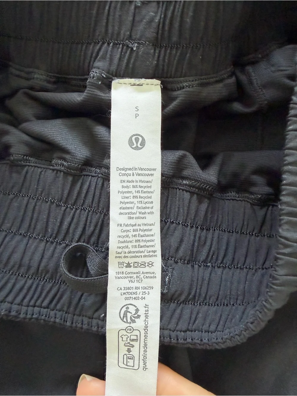 lululemon shake it out Black Athletic Shorts with Smocked Waistband